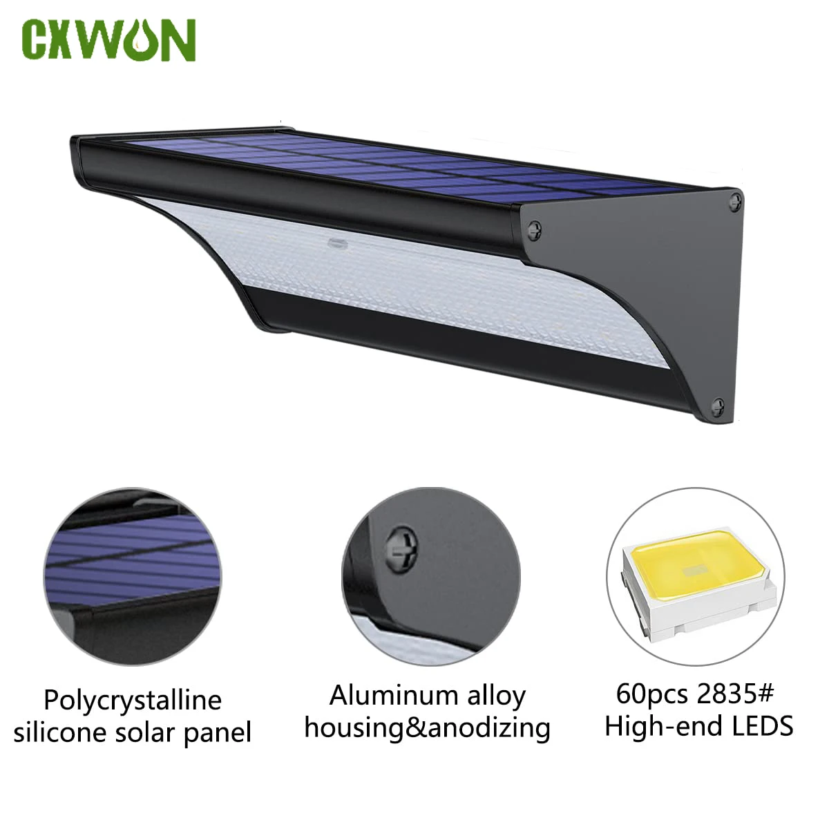 Smart Garden Solar Lights - 60/48Led Outdoor Solar Wandlamp Solar Schijnwerpers