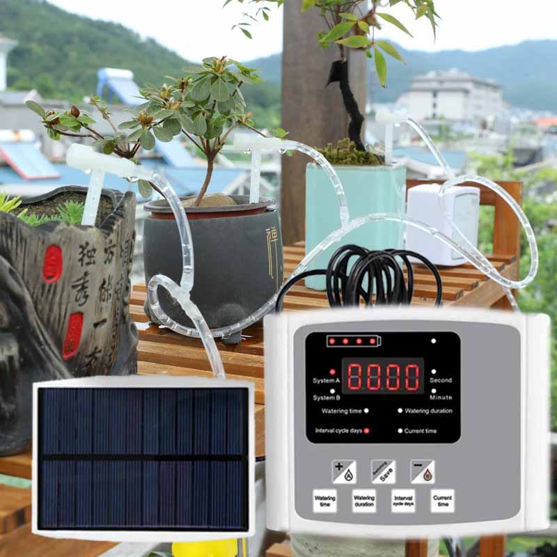 Smart Garden Timer - Automatische zonne-energie druppelirrigatieapparaat Dubbele pomp Verstelbare