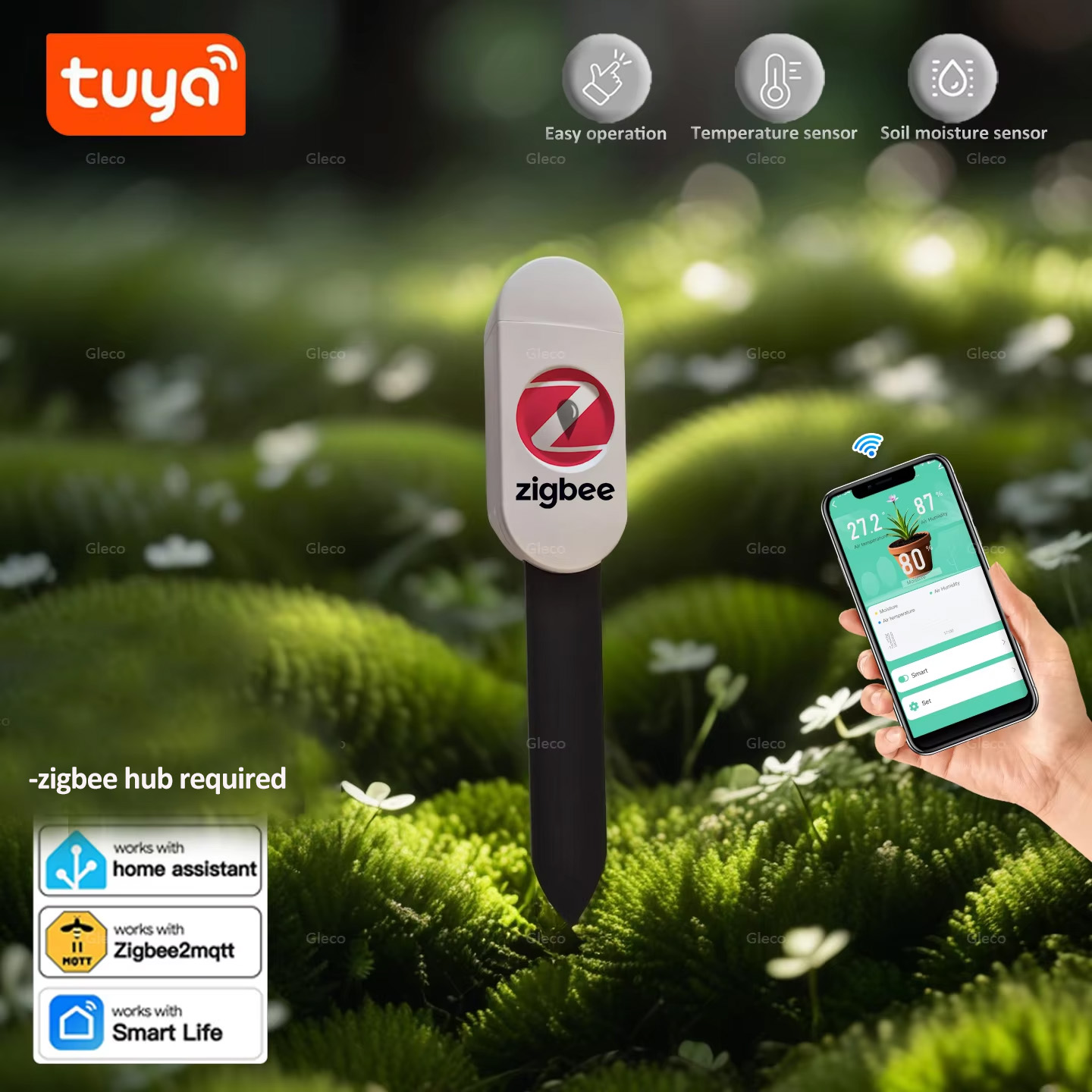 Smart Garden Zigbee - Tuya Smart Life Zigbee Bodemvochtigheidstester Meter