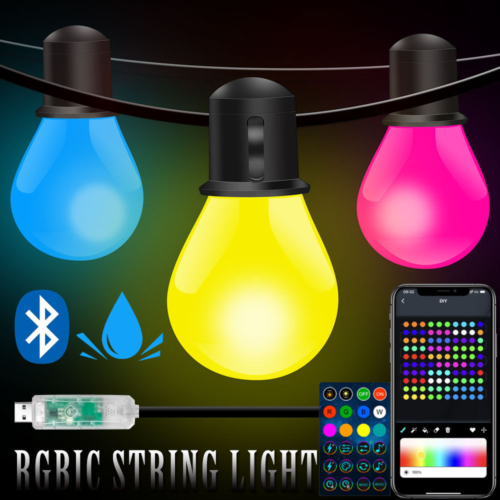 Smart Garden Festoon Lights - Slimme WIFI en Bluetooth G40 LED-lampenslinger