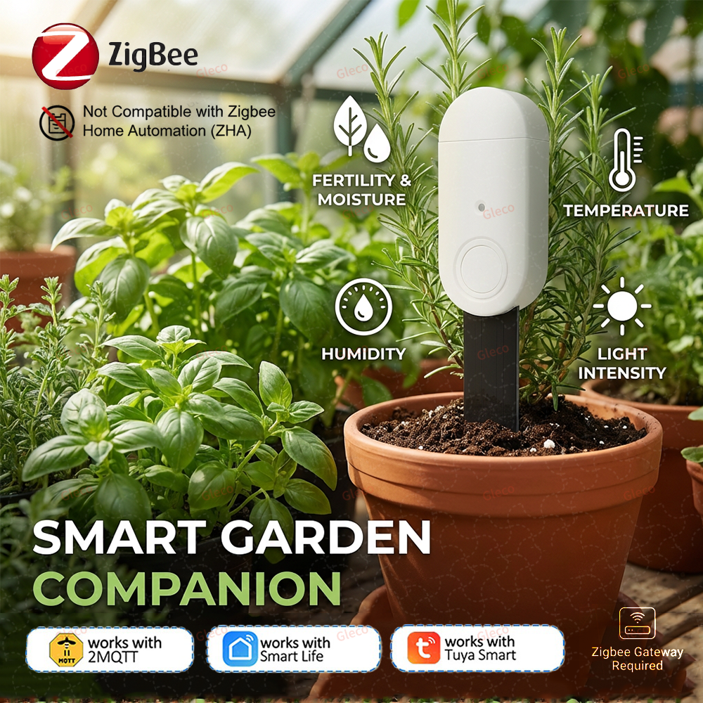 Smart Garden Zigbee - Zigbee Bodemtester Vruchtbaarheid Temperatuur Vochtigheid Licht