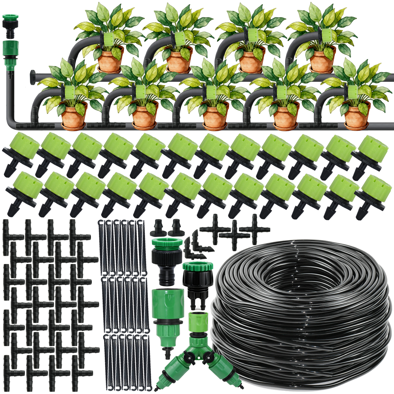 Smart Urban Garden - 5-30M Tuin 1/4 ''Slang Druppelirrigatie Kit
