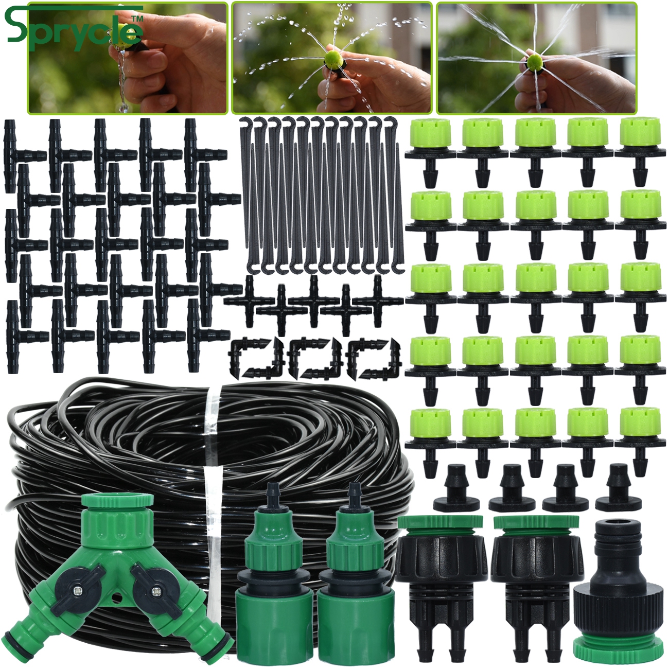 Smart Urban Garden - SPRYCLE 5-50M Automatische Tuinbesproeiing Verstelbare Druppelirrigatiesysteem