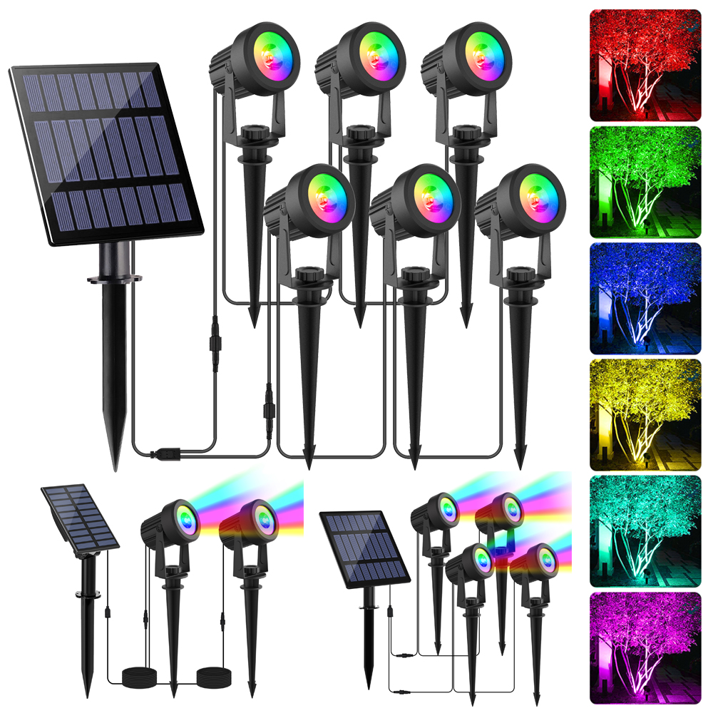 Smart Garden Solar Lights - 1/2/4/6 Lichten RGB Solar Spotlight IP65