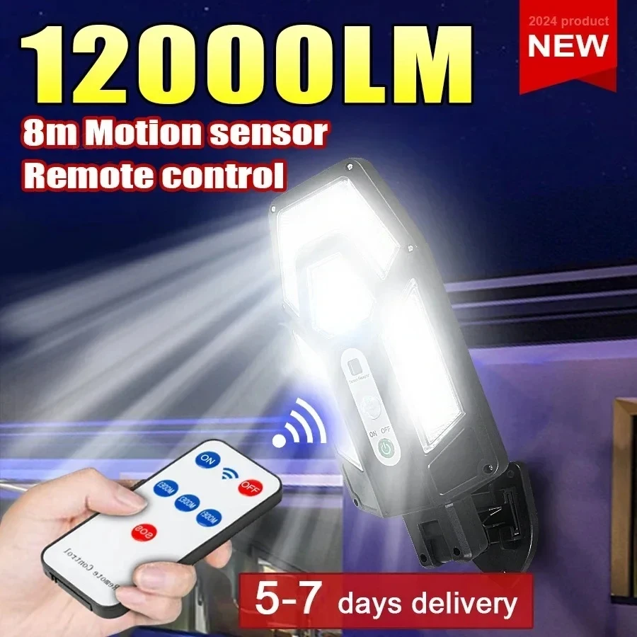 Smart Garden Solar Lights - 12000LM krachtige zonne-wandlamp met afstandsbediening buiten