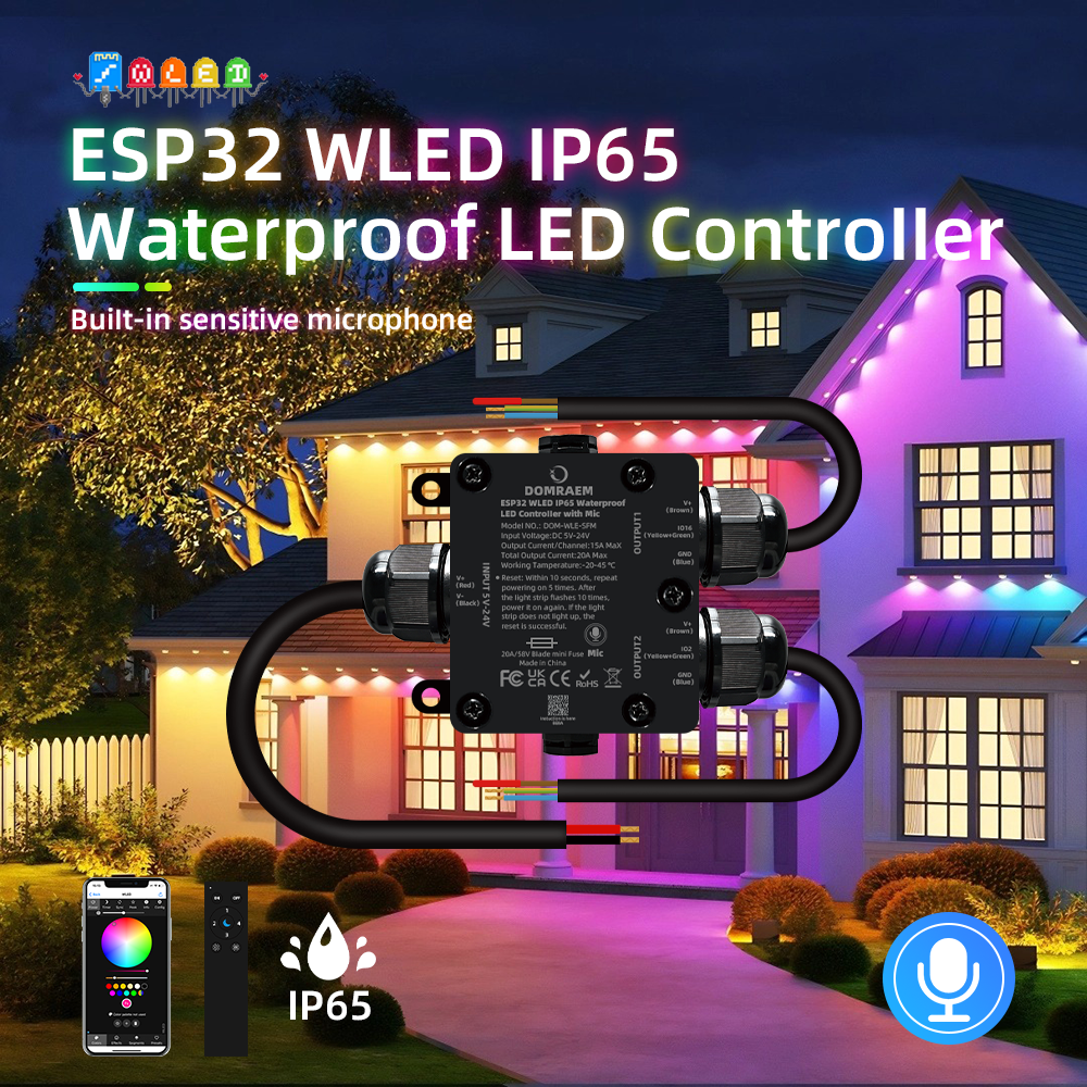 Smart Garden Light Controller - DOMRAEM ESP32 WLED Adresseerbare 2CH LED