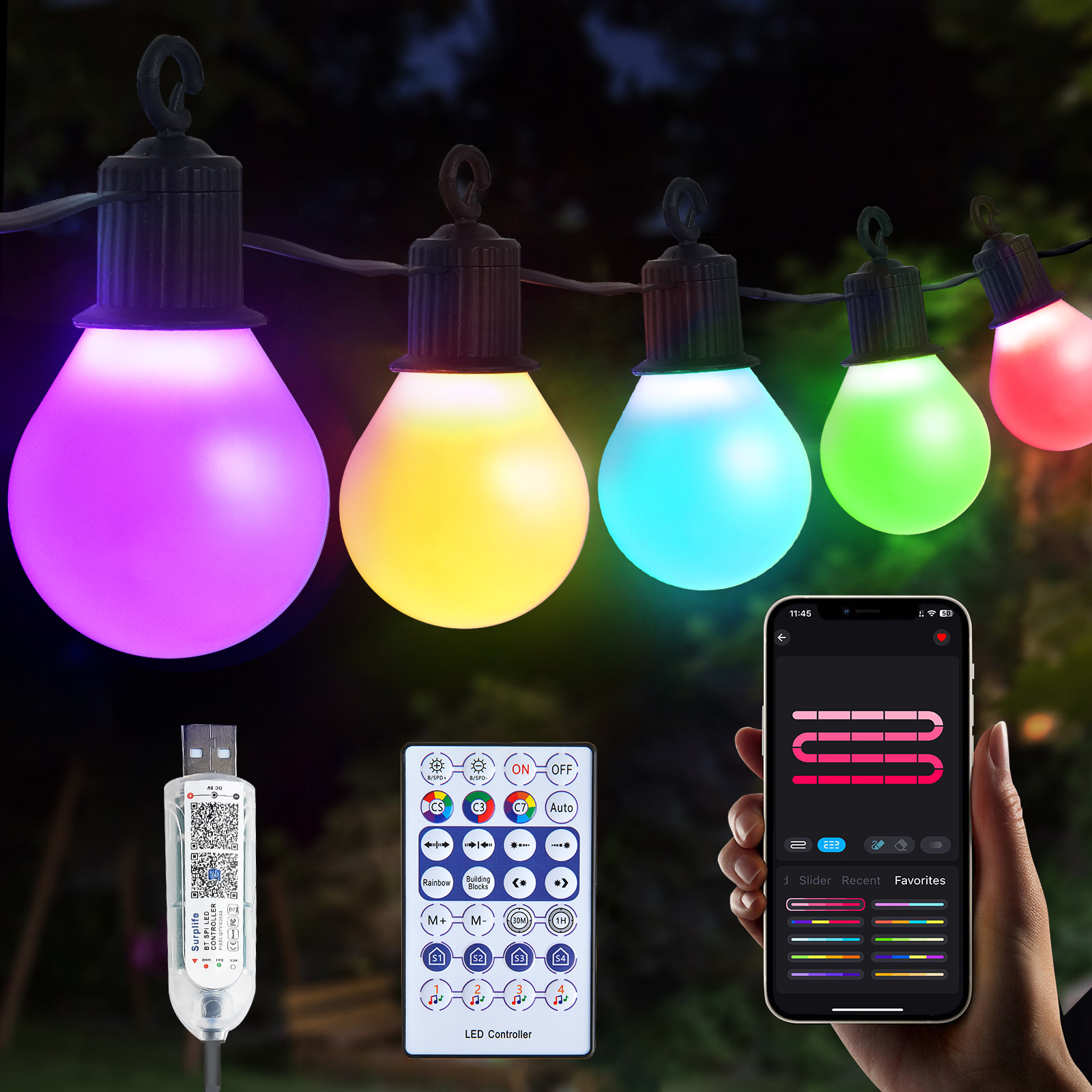Smart Garden Festoon Lights - Smart G40 LED Lamp String Light