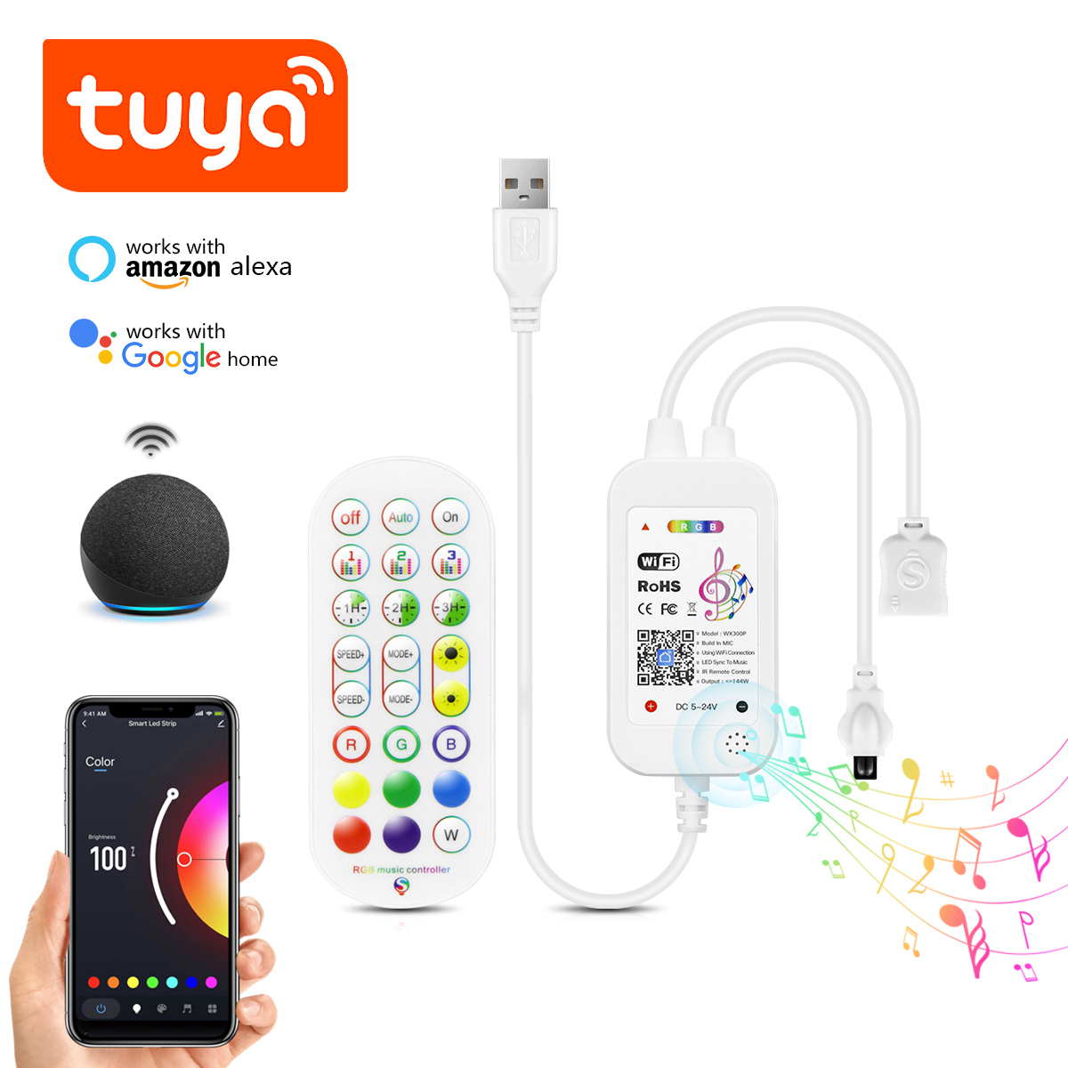 Smart Garden Light Controller - Dc 5V Tuya App Wifi Led