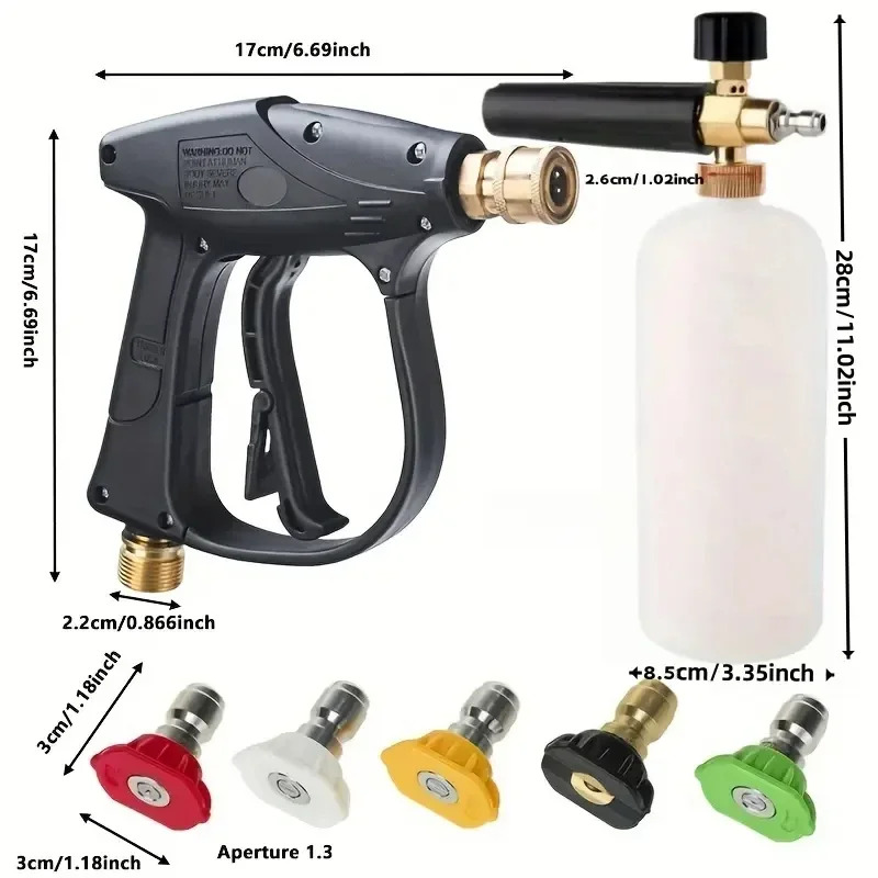 Smart Garden Furniture - Hogedrukreinigingswaterpistool 3000PSI M22-14 & 1/4 inch