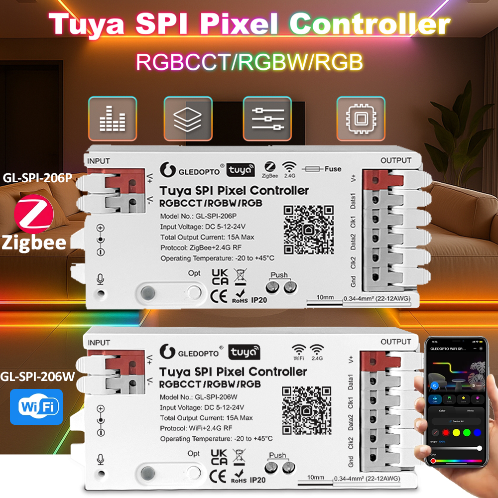 Smart Garden Light Controller - Tuya SPI Pixel LED-controller RGBCCT RGBW