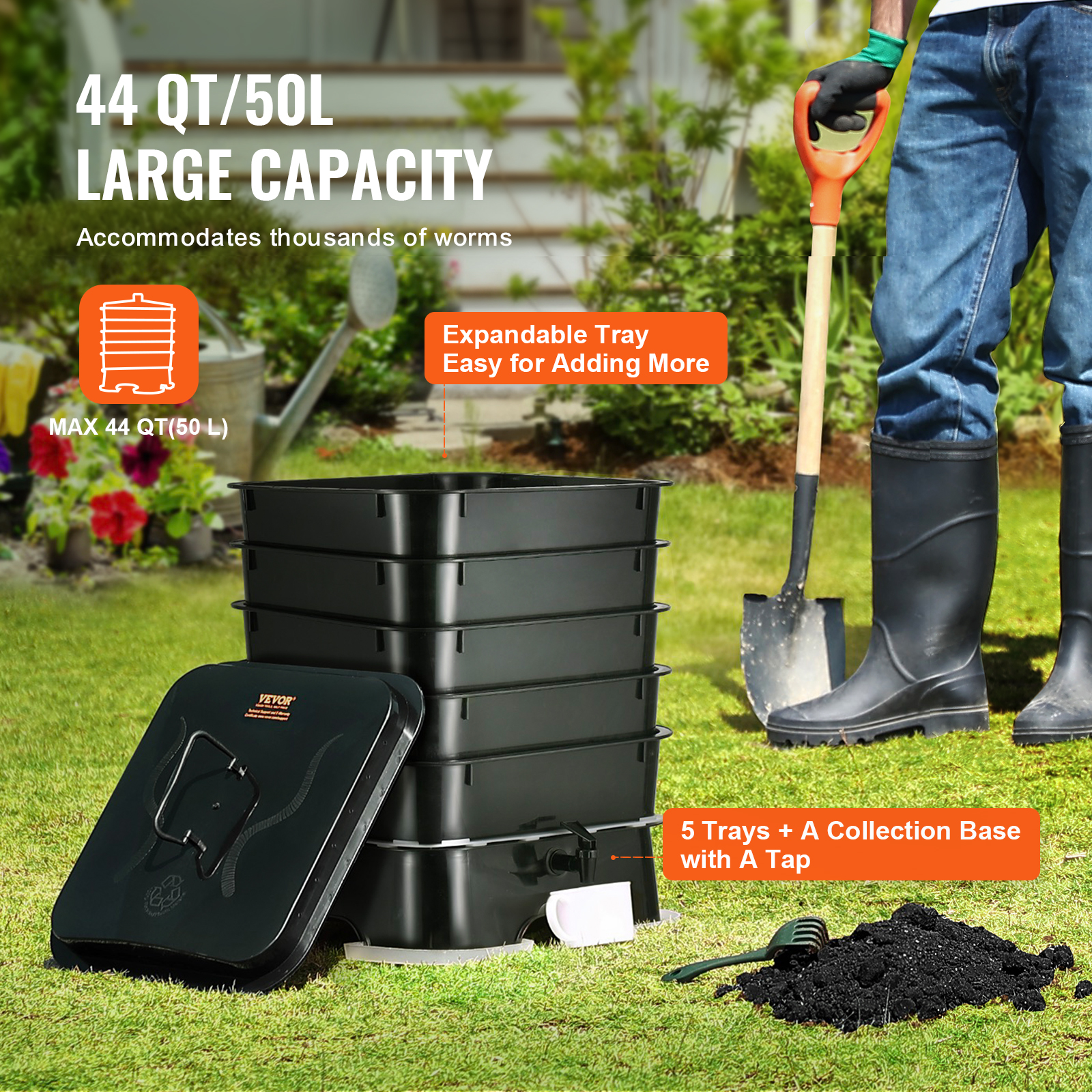 5-laads wormcomposter compostb - Composting Kit Indoor recensie en prijs