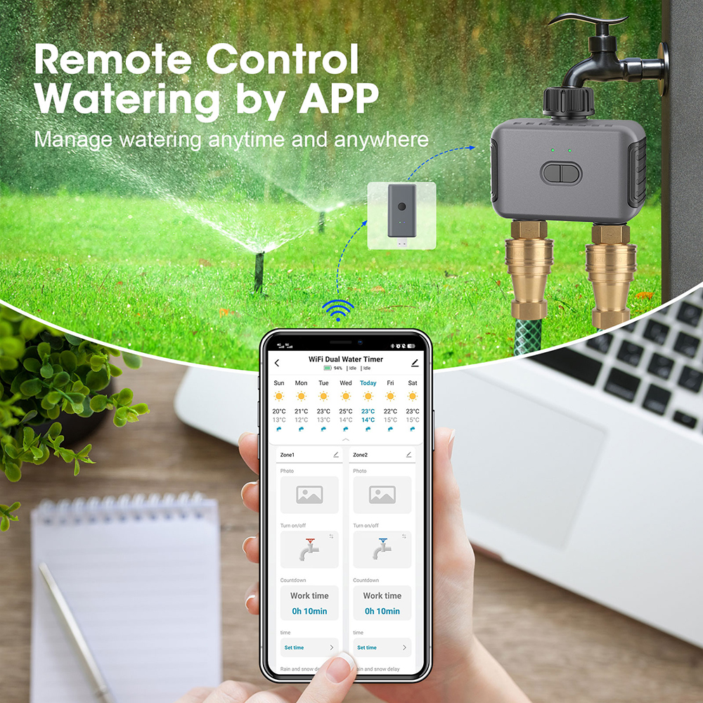 Tuya Smart Dual Water Timer Bl - Smart Garden Zigbee recensie en prijs