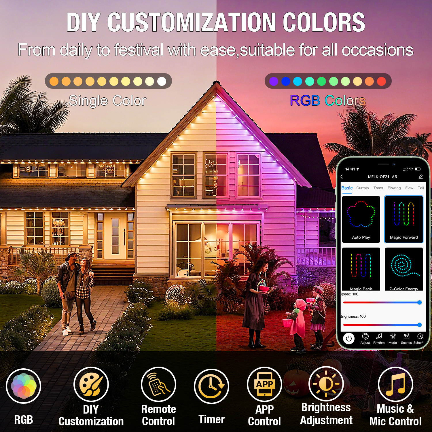 10M/15M/30M Dakrand Verlichtin - Smart Garden Light Controller recensie en prijs