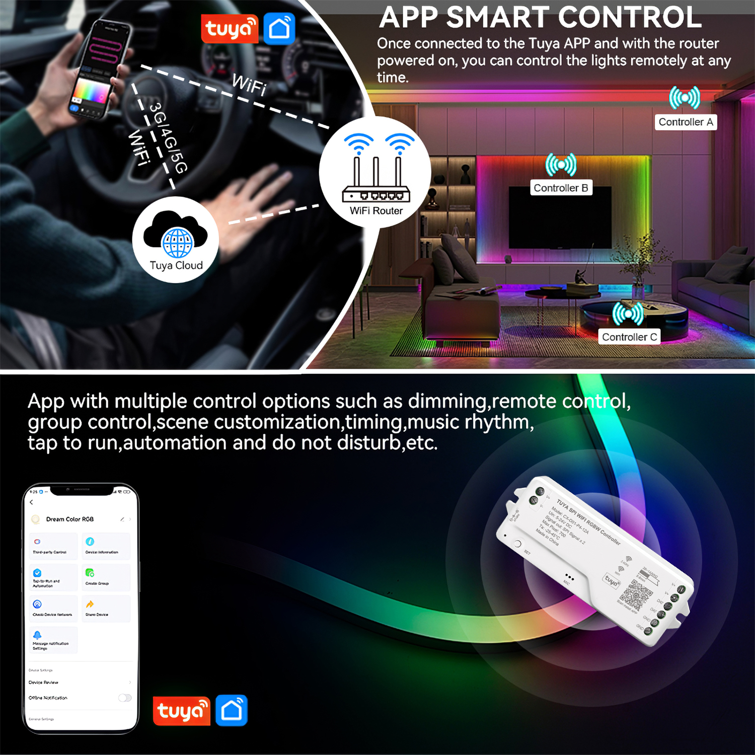 Tuya Wifi LED SPI RGBIC RGBWIC - Smart Garden Light Controller recensie en prijs