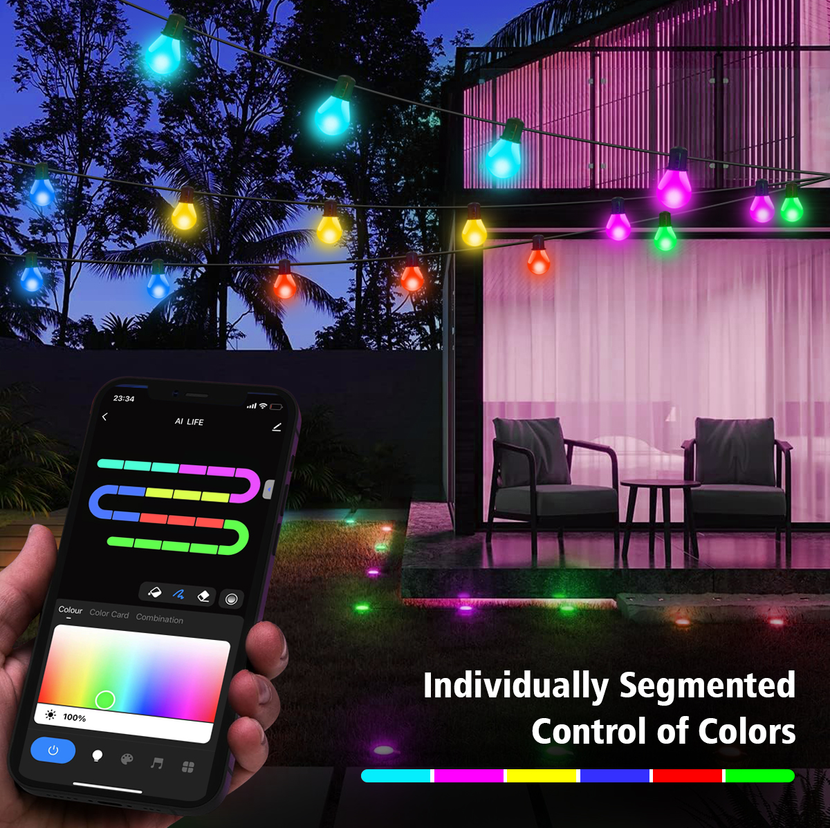 Tuya Smart WIFI G40 LED-lamp L - Smart Garden Festoon Lights recensie en prijs