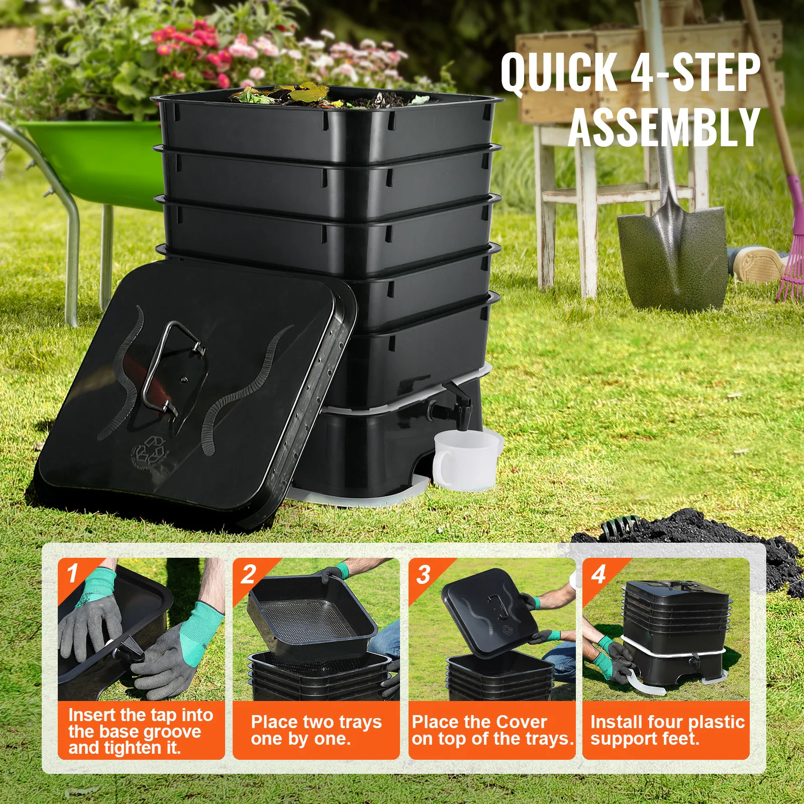 5-laads wormcomposter compostb - Composting Kit Indoor recensie en prijs