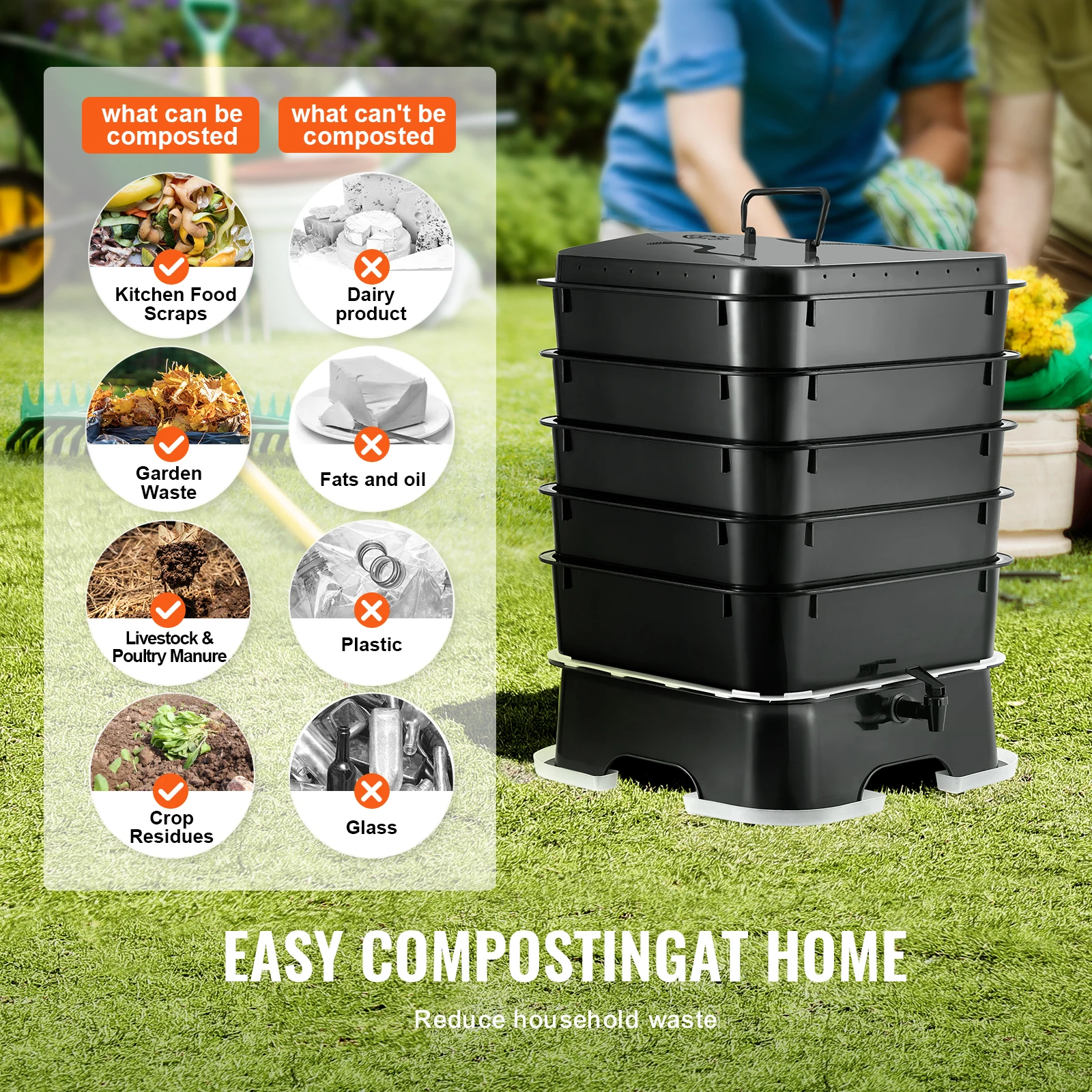 5-laads wormcomposter compostb - Composting Kit Indoor recensie en prijs