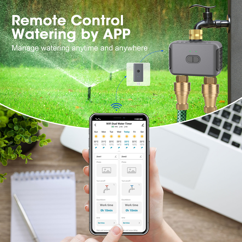Tuya 2-zone besproeiingstimer  - Smart Garden Timer recensie en prijs