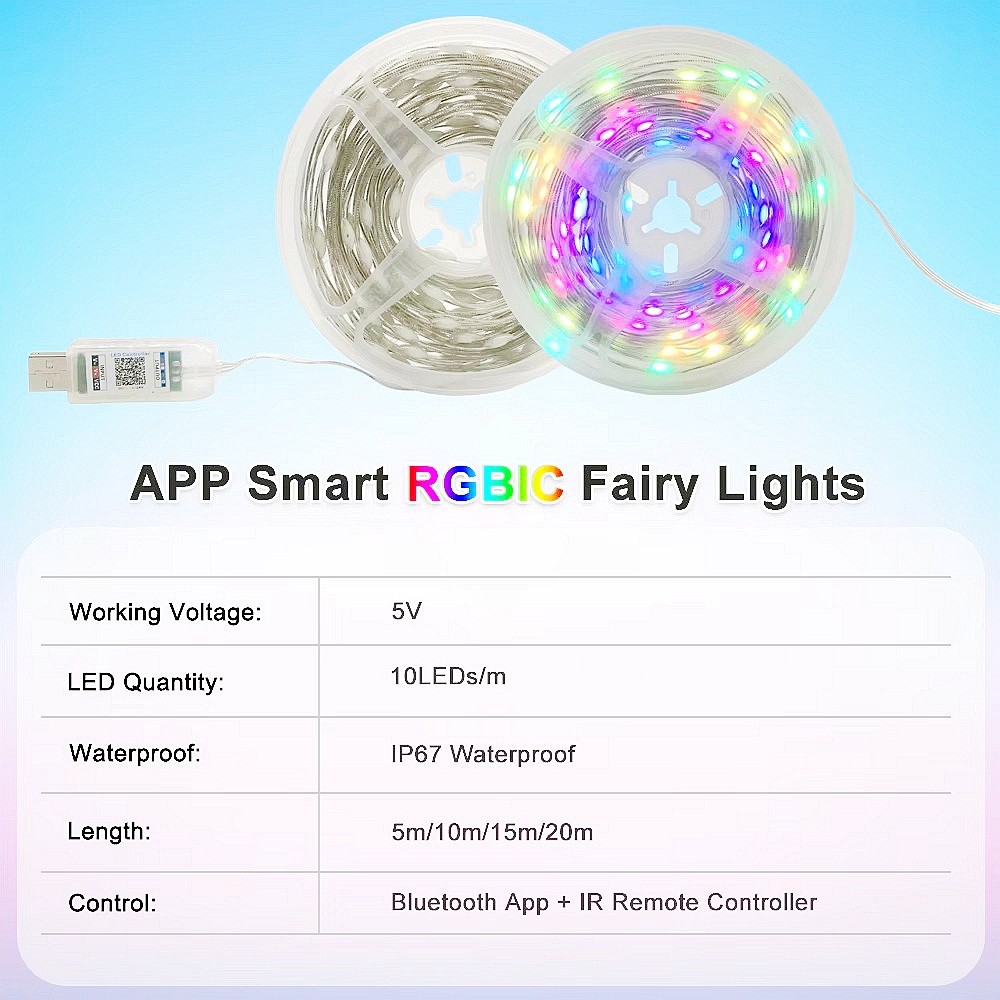 USB LED Smart App RGBIC Fairy  - Smart Garden Light Controller recensie en prijs